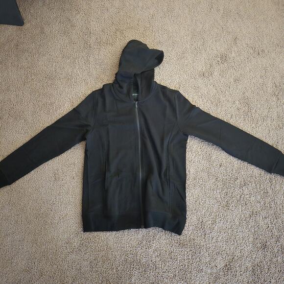 NEW Mens Large Unbound Merino Compact Travel Hoodie In Black Jacket - Picture 2 of 8